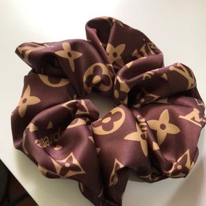 Scrunchie made of LV designer fabric remnant